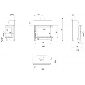 Каминная топка Kratki Simple S P BS