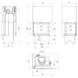 Каминная топка Kratki VNL 610 430