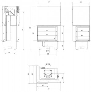 Каминная топка Kratki VNL 700 480