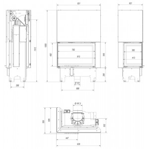 Каминная топка Kratki VNL 810 410