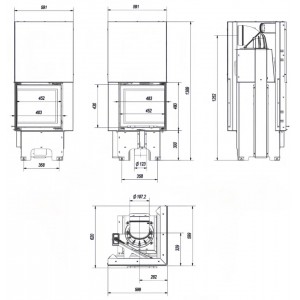 Каминная топка Kratki VNP 480 480