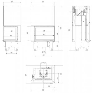 Каминная топка Kratki VNP 700 480