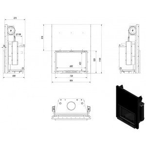 Каминная топка Kratki Wiktor PW 12 W G