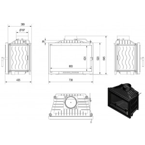 Каминная топка Kratki Wiktor Deco