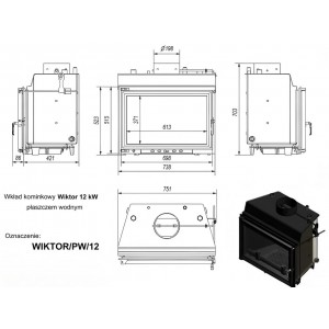 Каминная топка Kratki Wiktor PW 12 W