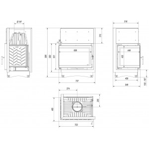 Каминная топка Kratki Zuzia Eco L BS Deco