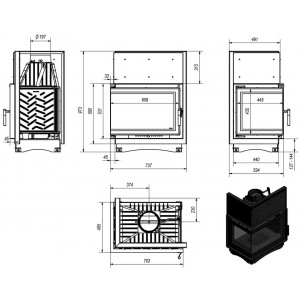 Каминная топка Kratki Zuzia L BS Deco