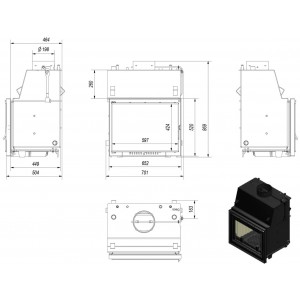 Каминная топка Kratki Zuzia PW 15 W Deco