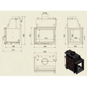 Каминная топка Kratki Zuzia PW BL 15 W