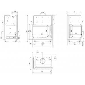 Каминная топка Kratki Zuzia PW BL 15 BS W Deco