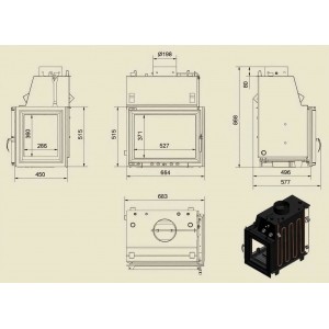 Каминная топка Kratki Zuzia PW BP 19 W