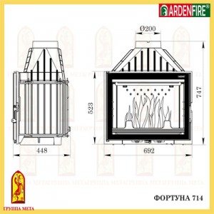 Каминокомплект Мета (облицовка Лира 700 кантри, топка Фортуна 714)
