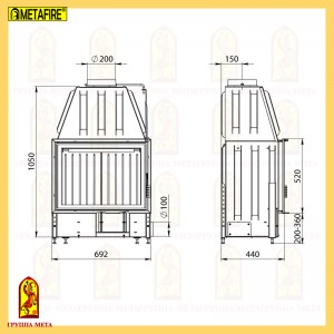 Каминокомплект Мета (облицовка Октава, топка Рона 714Ш)