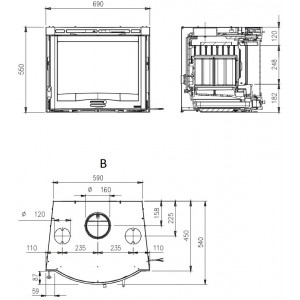 Каминная топка La Nordica Inserto 70 4.0 - Ventilato Tondo