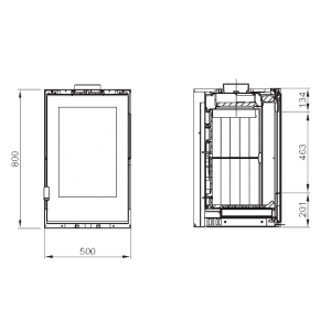 Каминная топка La Nordica Inserto 50 Verticale Crystal BII - Ventilato