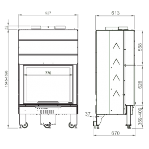 Каминная топка La Nordica Monoblocco 750 Flat