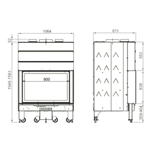 Каминная топка La Nordica Monoblocco 900 Flat