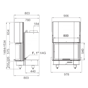Каминная топка La Nordica TermoCamino 800 Prismatico