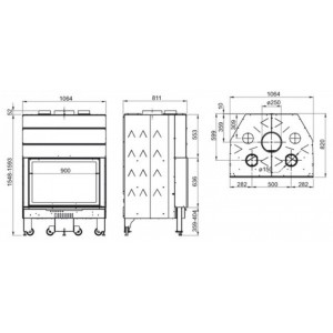 Каминная топка La Nordica Monoblocco 900 Piano