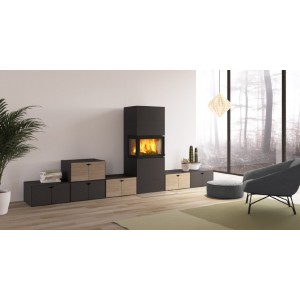 Камин Nordpeis Box Black + топка N-20U