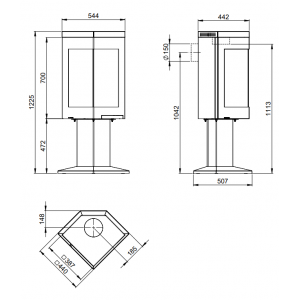 Печь-камин Nordpeis Quadro 1
