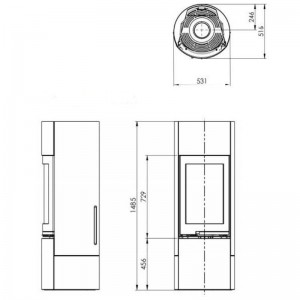 Камин Nordpeis Atlanta высокая colorado natural + топка S-26R, 5квт