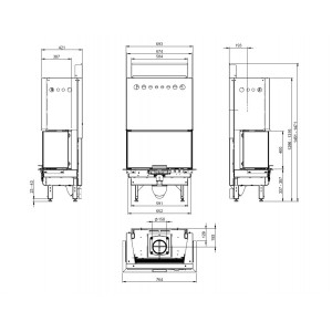 Каминная топка Nordpeis Q-34UL IR, 8кВт