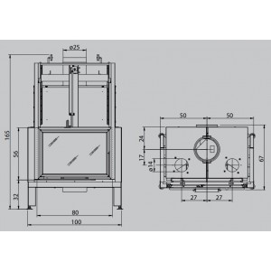 Каминная топка Palazzetti Ecomonoblocco 86 frontale