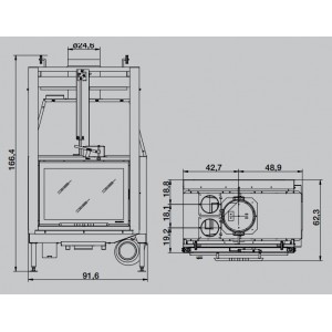 Каминная топка Palazzetti Ecomonoblocco EM78 DF dx
