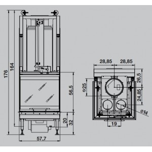 Каминная топка Palazzetti Ecomonoblocco S66 3D