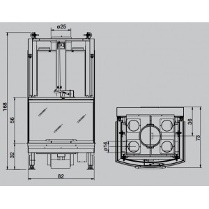 Каминная топка Palazzetti Ecomonoblocco S78 3D