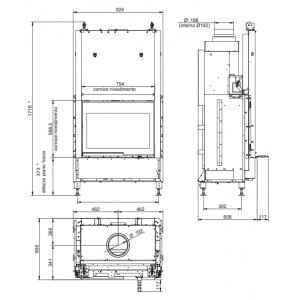 Каминная топка Palazzetti MONOBLOCCO WT 78F N12