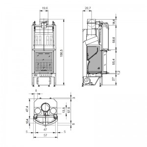 Каминная топка Palazzetti Ecomonoblocco 45 Tondo
