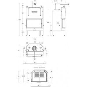 Каминная топка Piazzetta MT 381 D/S VA