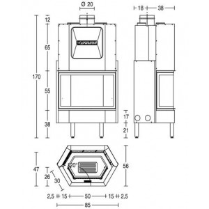 Каминная топка Piazzetta HT 750