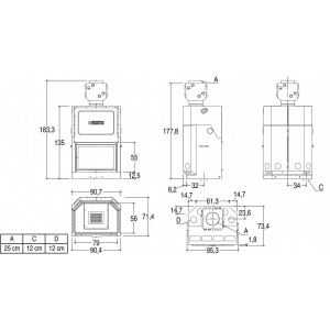Каминная топка Piazzetta MA 261 SL Plus