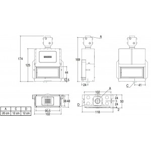Каминная топка Piazzetta MA 263 SL Plus