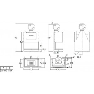 Каминная топка Piazzetta MA 271 SL Plus