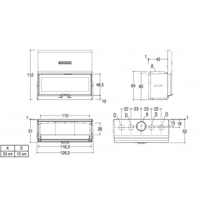 Каминная топка Piazzetta MC 120/48 SL