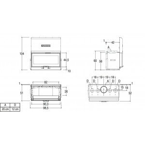 Каминная топка Piazzetta MC 90/44 SL