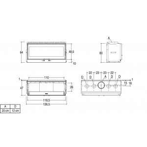 Каминная топка Piazzetta MC 120/48