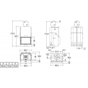 Каминная топка Piazzetta ME 70