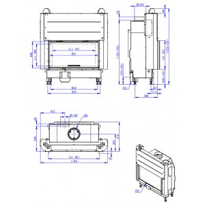 Каминная топка Romotop Heat Silent 3G L 88.50.05