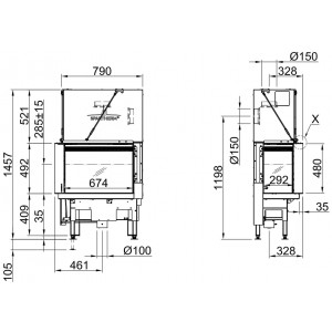 Каминная топка Spartherm Lean 2L-70h/2R-70h