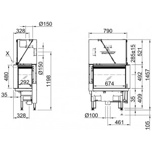 Каминная топка Spartherm Lean 2L-70h/2R-70h