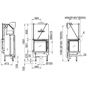 Каминная топка Spartherm Premium V-2L-55h/V-2R-55h