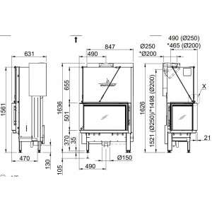 Каминная топка Spartherm Premium V-2L-80h/V-2R-80h