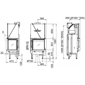 Каминная топка Spartherm Premium V-2L-55h/V-2R-55h