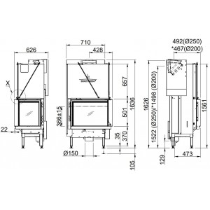 Каминная топка Spartherm Premium V-2L-68h/V-2R-68h