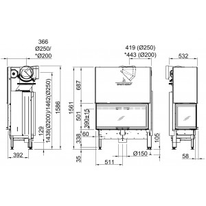 Каминная топка Spartherm Varia 2L-100h/2R-100h 2.0